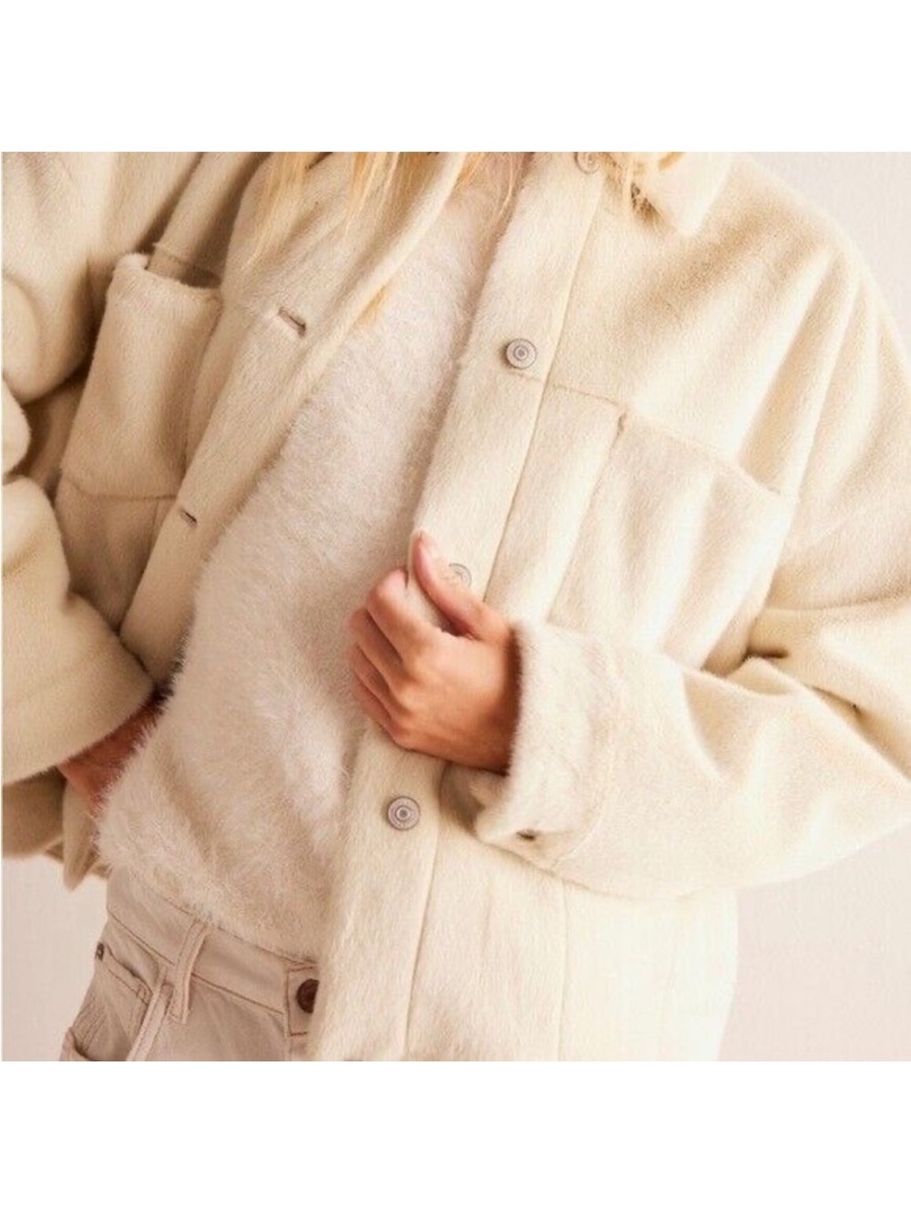 We The Free Cozy Opal Swing Faux Fur Jacket Sz S - Picture 3 of 14